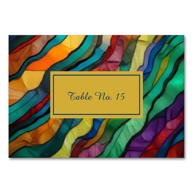 Opulent African destination wedding table number (Front)