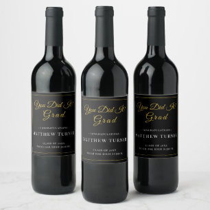 Opulent Black Gold Grad Bottle Label