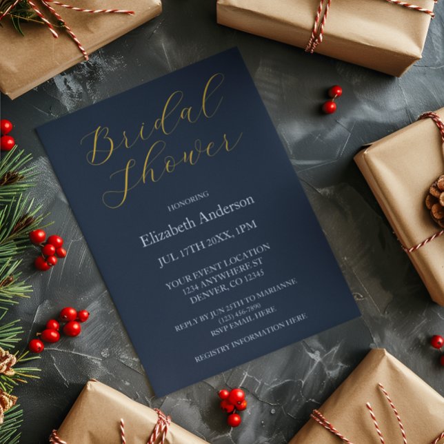 Opulent Blue Bridal Shower Invitation (Creator Uploaded)