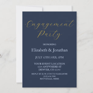 Opulent Blue Engagement Party Invitation