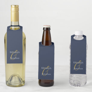 Opulent Blue Wedding Bottle Tag