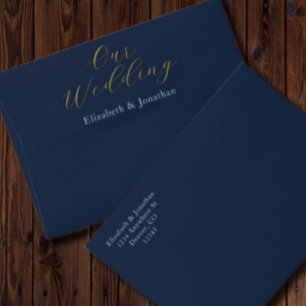 Opulent Blue Wedding Envelope