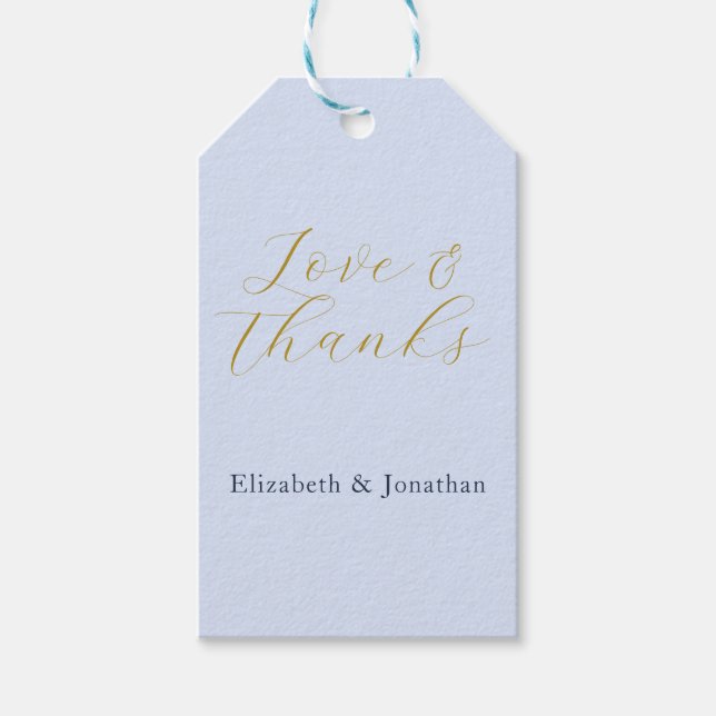 Opulent Blue Wedding Gift Tags (Front)
