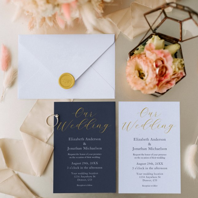Opulent Blue Wedding Invitation (Creator Uploaded)