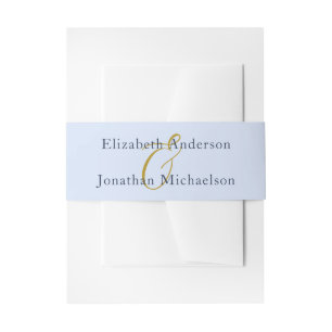 Opulent Blue Wedding Invitation Belly Band
