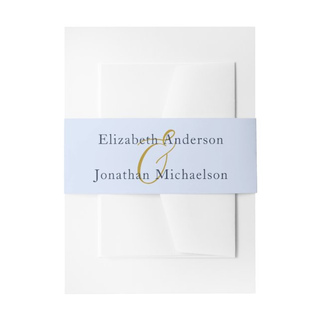 Opulent Blue Wedding Invitation Belly Band (Front Example)
