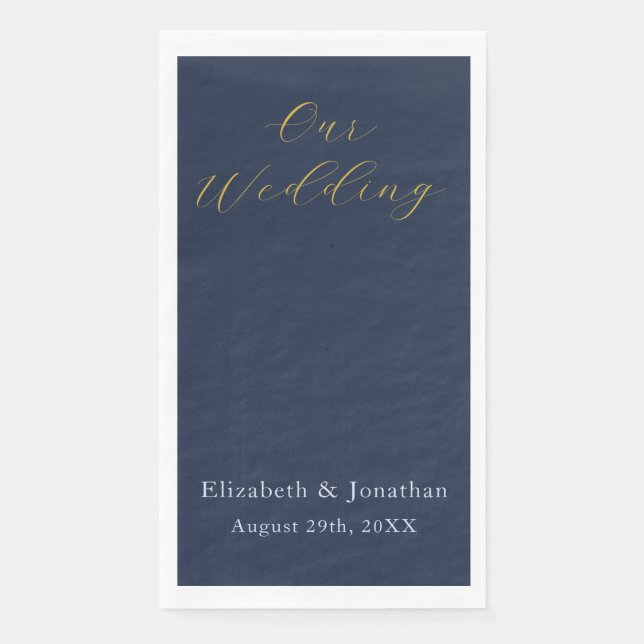 Opulent Blue Wedding Napkin (Front)