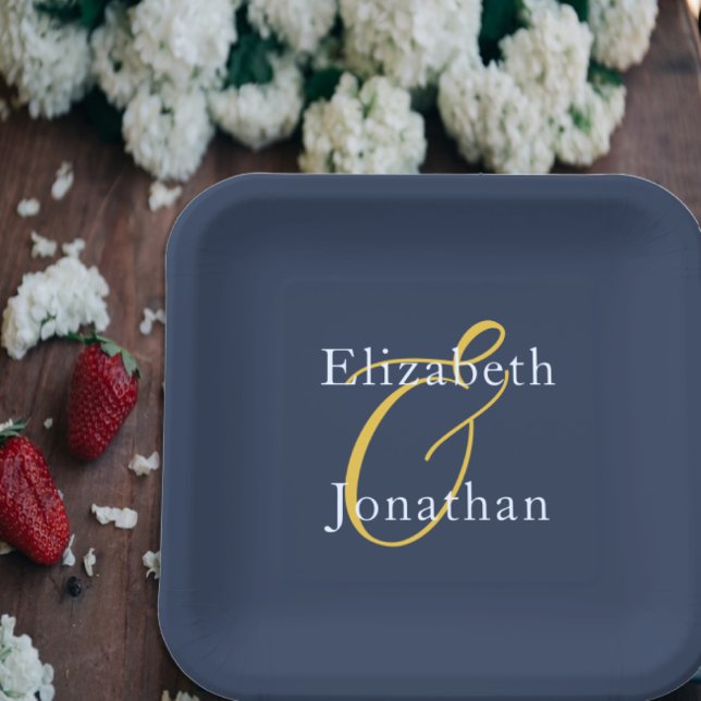 Opulent Blue Wedding Paper Plate (Creator Uploaded)