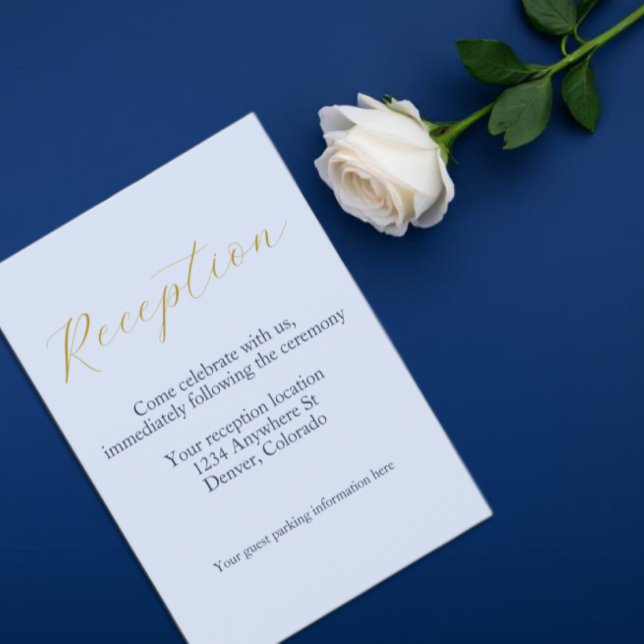 Opulent Blue Wedding Reception Enclosure Card (Creator Uploaded)