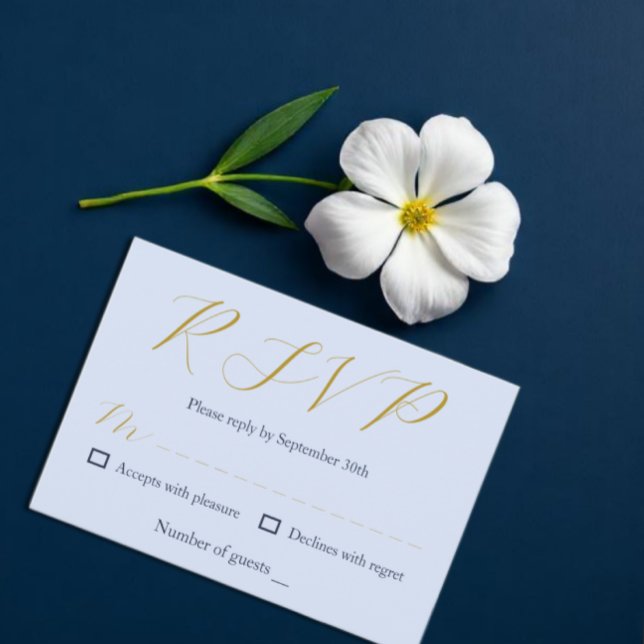 Opulent Blue Wedding RSVP Card (Creator Uploaded)