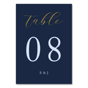 Opulent Blue Wedding Table Number