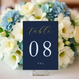 Opulent Blue Wedding Table Number