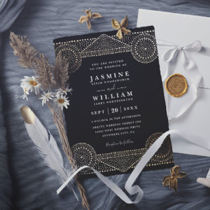 Opulent Boho Luxury Elegant Modern Chic Wedding Invitation