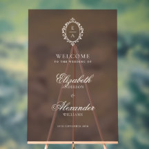 Opulent Crest Brown Old Money Wedding Welcome