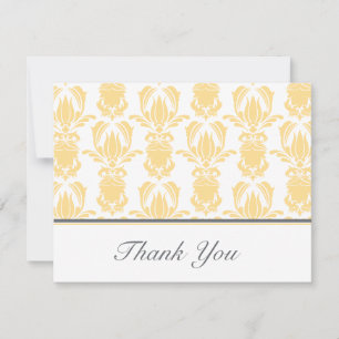 Opulent Damask Flat Thank You Note Card