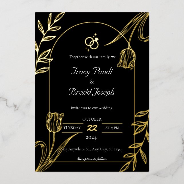 Opulent Elegance: Black and Gold Wedding  (Front)