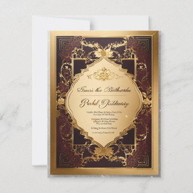 Opulent Elegance: Exclusive Birthday Invitation  (Front)