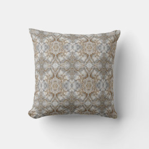 "Opulent Elegance: Gold Veined Marble Cushion