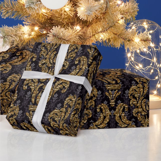 Opulent French Damask Elegant Wrapping Paper (Holidays)