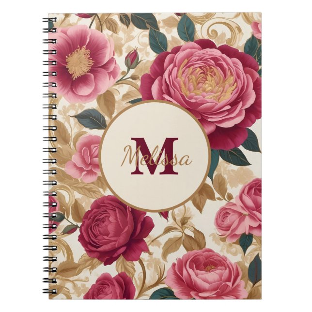 Opulent Garden Roses Notebook (Front)