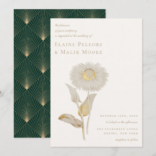 Opulent Gilded Floral Wedding Invitation