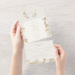 Opulent Gilded Garden Wedding All In One Invitation