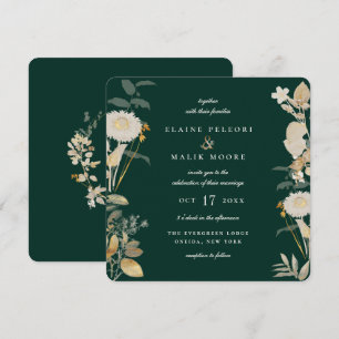 Opulent Gilded Garden Wedding Invitation
