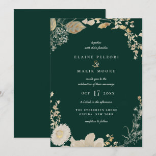 Opulent Gilded Garden Wedding Invitation