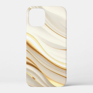 "Opulent Gold and Cream Marble Swirls" iPhone 12 Mini Case