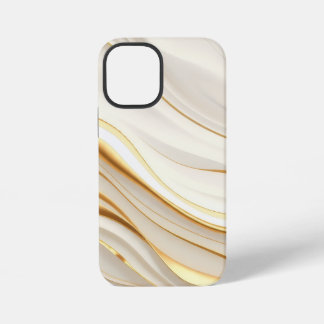 "Opulent Gold and Cream Marble Swirls" iPhone 12 Mini Case