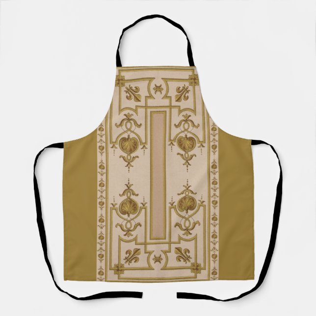 opulent gold baroque print apron (Front)