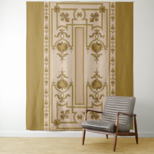 opulent gold baroque print tapestry