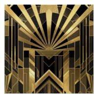 Opulent Gold & Black Sunburst Architecturural