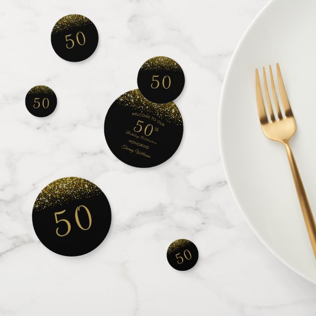 Opulent Gold Confetti 50th Birthday Table Confetti (Group)