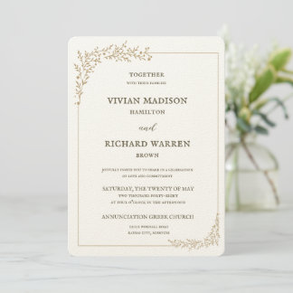 Opulent Gold Leaf Wedding Invitation