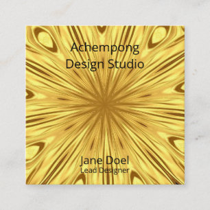 Opulent Gold Start Burst Swirl – Achempong Designe Square Business Card