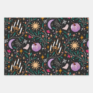 Opulent Halloween Cute Whimsical Spooky Girly Wrapping Paper Sheet