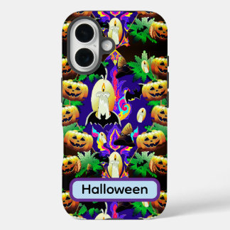 Opulent Halloween Spooky Pumpkins and Pattern  iPhone 16 Case
