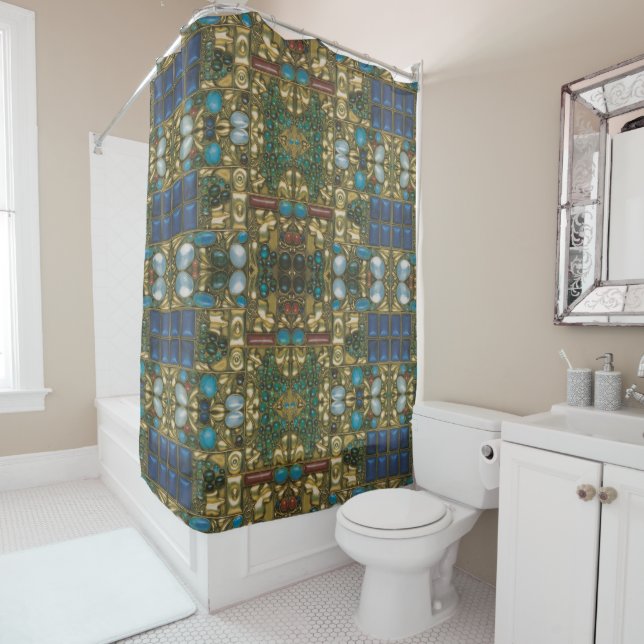 Opulent Josef Hoffmann Design Shower Curtain (In Situ)