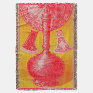 opulent mid-Victorian print decanters and... Throw Blanket