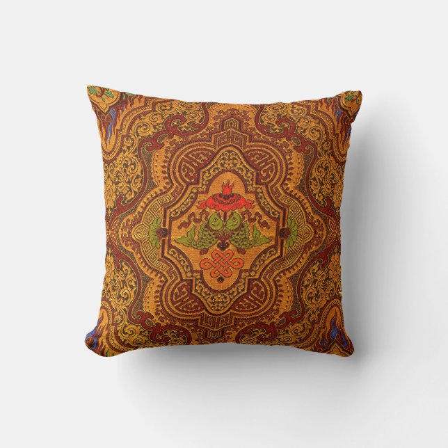 Opulent Oriental Silk Cushion (Front)