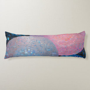 Opulent Ovals: Shades of Blue & Pink in Abstract Body Cushion