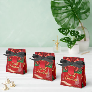 Opulent Red and Green Christmas Food Packaging Favour Box