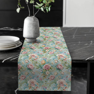 Opulent Rococo Table Runner Rich Artistic Charm