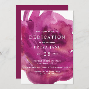 Opulent  Rose Baby Dedication Invitation