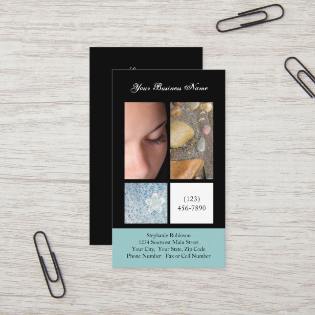 Opulent Spa Business Cards Salon Skin Aesthetician (Front/Back In Situ)