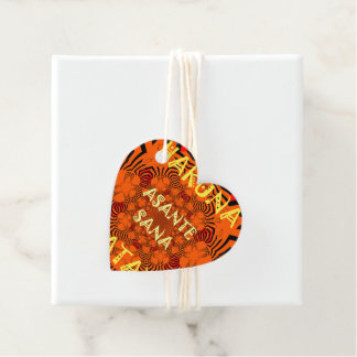 Opulent Swahili Thank You Tags: Vibrant Orange Blk Favour Tags