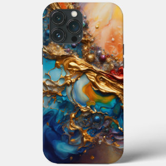 Opulent Symphony: A Vivid Abstract Masterpiece in  iPhone 13 Pro Max Case