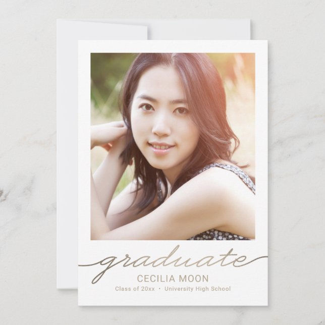 Opulent Type Editable Colour Graduation Invitation (Front)