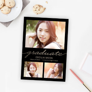 Opulent Type Editable Colour Graduation Invitation